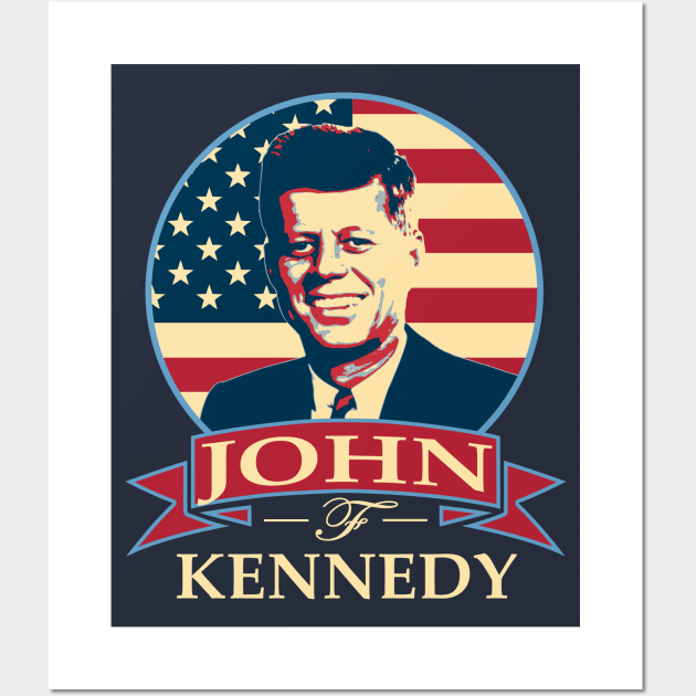 John F Kennedy American Banner Wall Art by Nerd_art